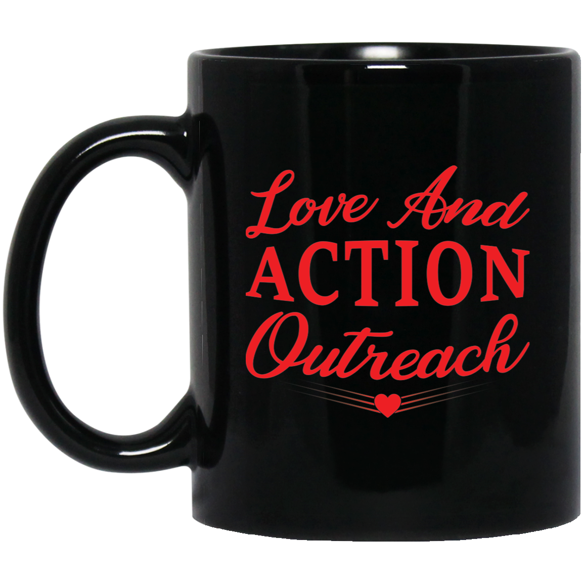 Love And Action Outreach 11 oz. Black Mug