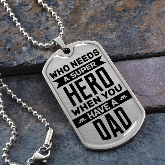 DAD SUPER HEROI DOG TAG