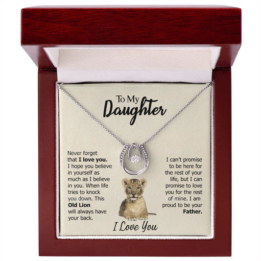 To My Beautiful Daughter Love Dad! Lucky In Love Necklace